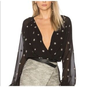 Lovers + Friends Layla Bodysuit Night & Gold Size S